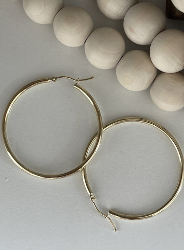 40mm 10KT yellow gold hoops