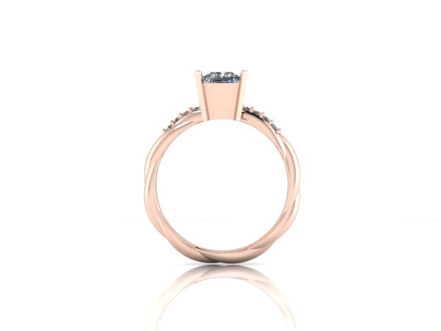Princess diamond accent engagement ring
