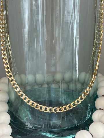 18KT Gold Plated 3.5mm Cuban Curb Chain Necklace