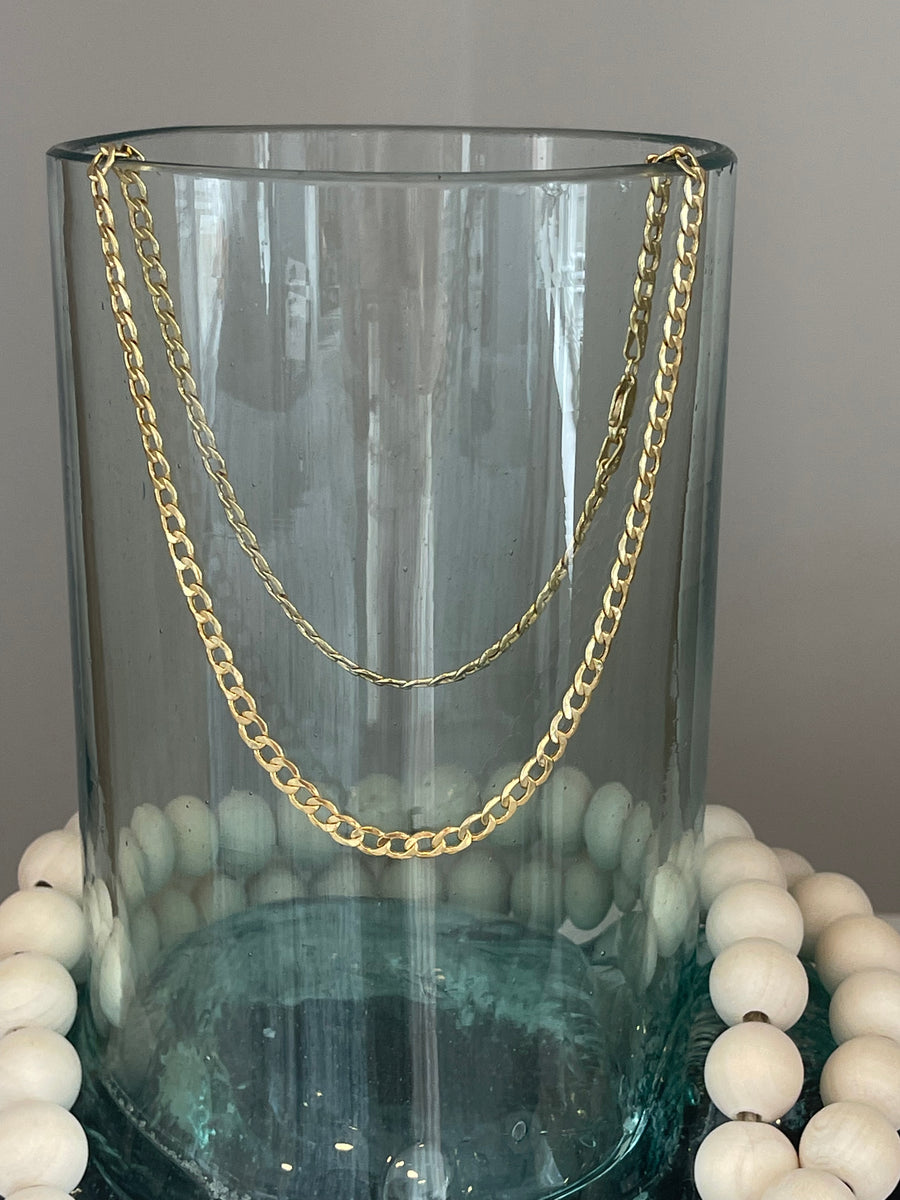 10KT yellow gold curb chain