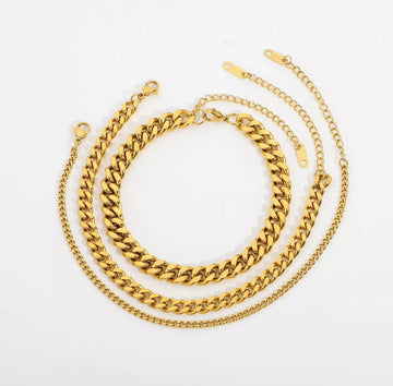 Cuban link gold plated anklets