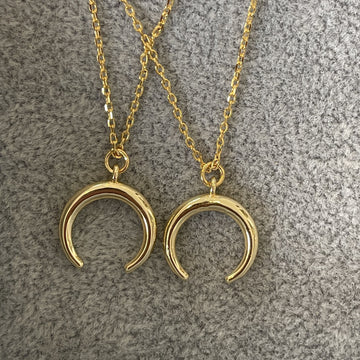 Parker gold short necklaces-crescent moon