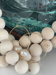Freshwater pearl hoop earrings