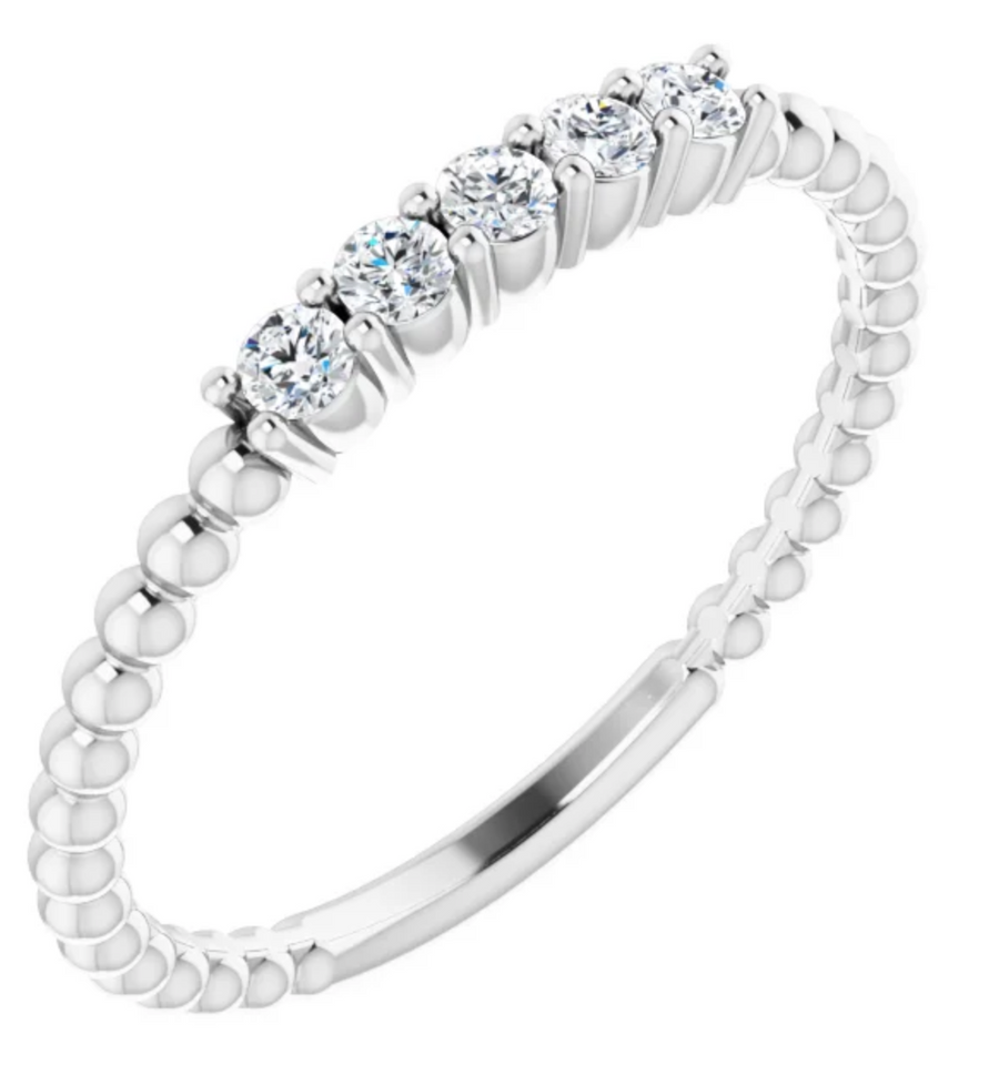 14KT 1/6 CTW Lab-Grown Diamond Stackable Ring