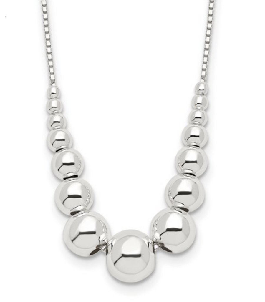 Sterling silver granulated beaded necklace