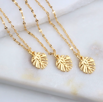 Monstera leaf necklace