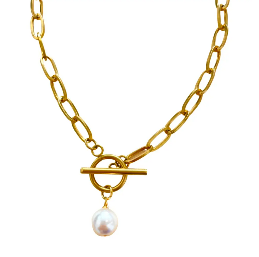 Pearl toggle necklace