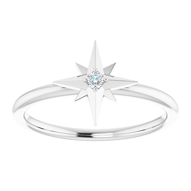 Solitaire star ring