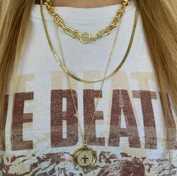Gianna gold necklace set