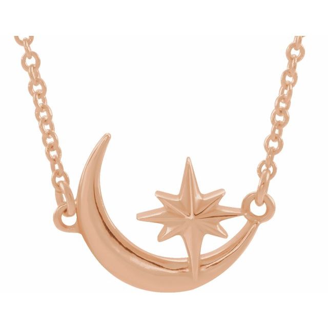 Crescent moon and star necklace