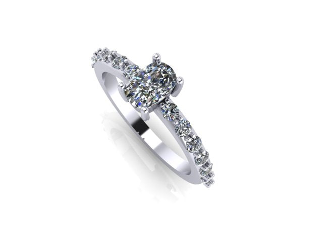 diamond accent oval engagement ring