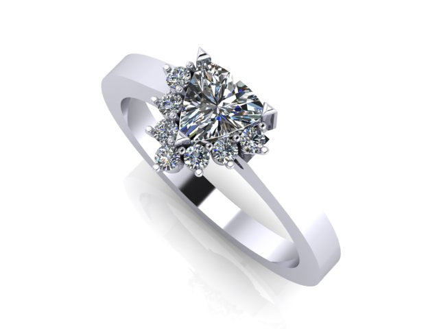 Trillion diamond accent engagement ring