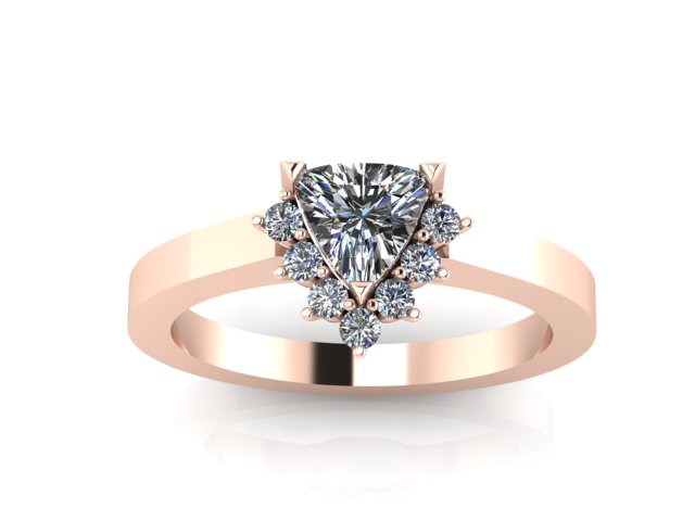Trillion diamond accent engagement ring