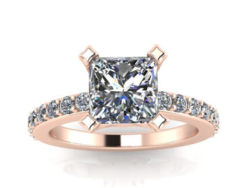 Diamond accent princess engagement ring