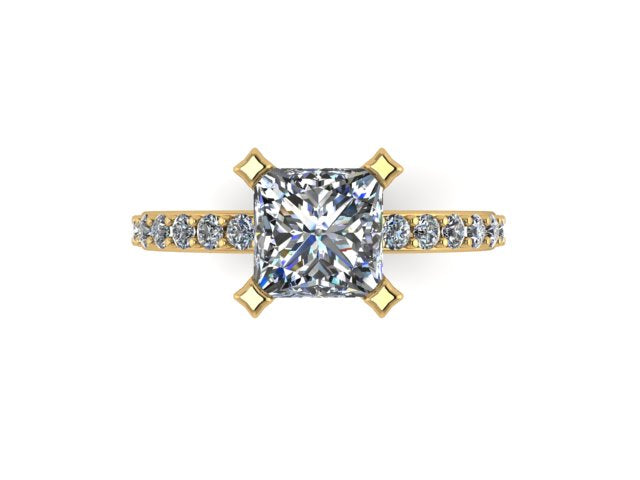 Diamond accent princess engagement ring