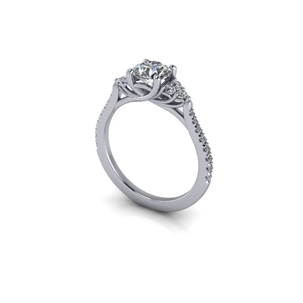 Diamond accent cluster engagement ring