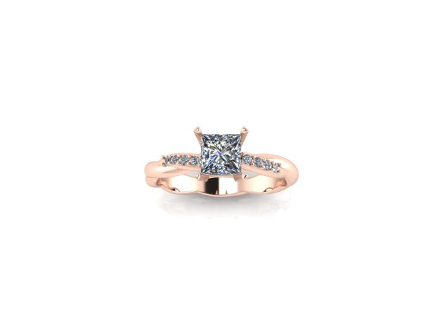 Princess diamond accent engagement ring