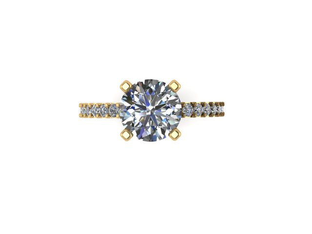 Diamond accent round engagement ring