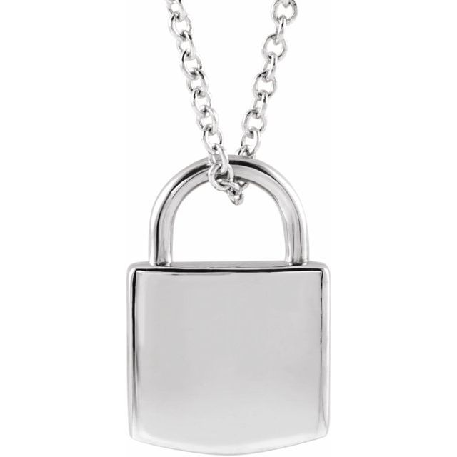 Engravable lock necklace