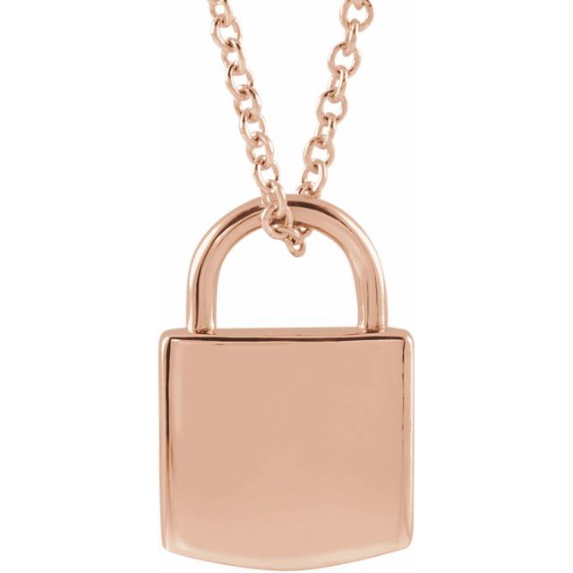 Engravable lock necklace