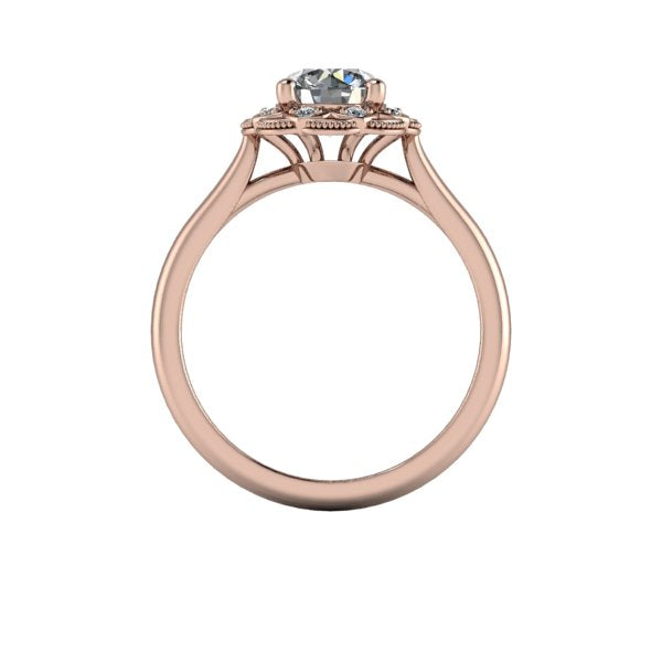 Round halo engagement ring