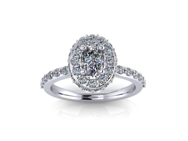 Oval Halo engagement ring
