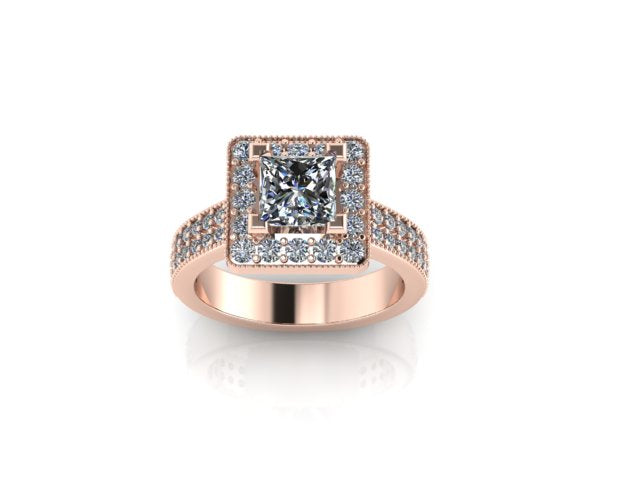 Halo princess engagment ring