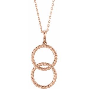 14KT gold interlocking circle necklace