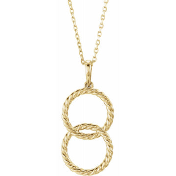 14KT gold interlocking circle necklace