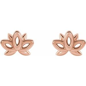 14KT Gold lotus earrings