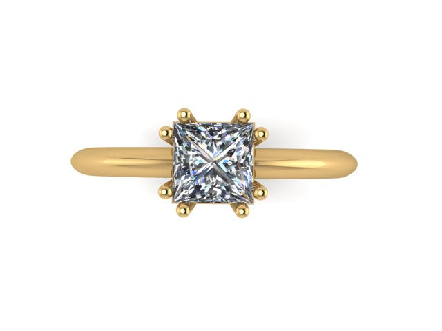 Princess solitaire engagement ring