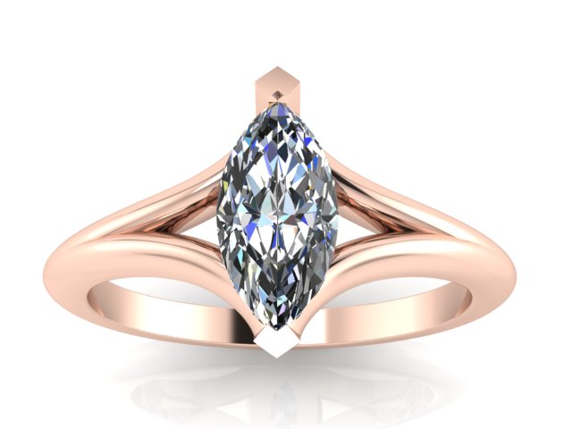 solitaire marquis split shank engagement ring