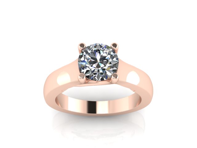 Solitaire criss cross prong engagment ring