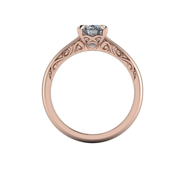 Solitaire engagement ring with side detailing