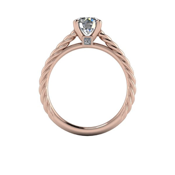Solitaire twist engagment ring