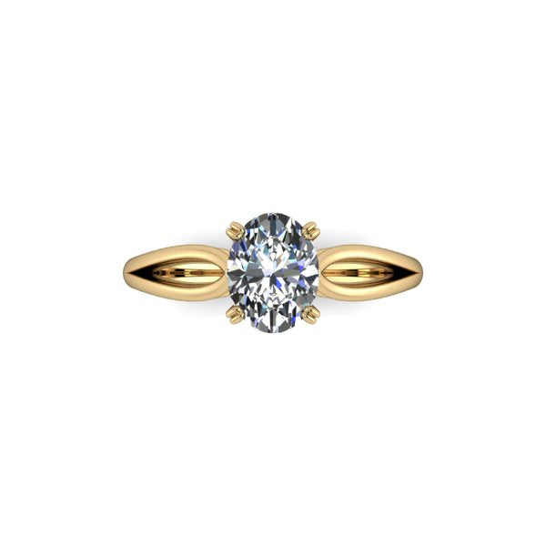 Solitaire split shank engagment ring