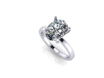 Oval diamond solitaire engagement ring