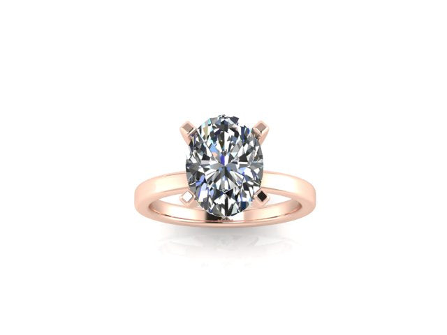 Oval diamond solitaire engagement ring