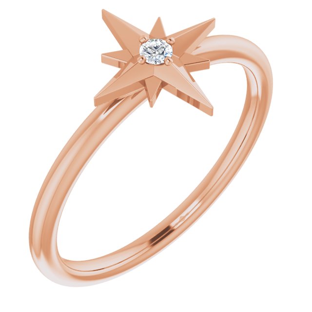 Solitaire star ring