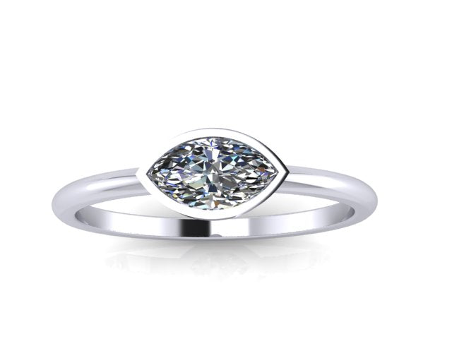 Solitaire marquis diamond engagement ring