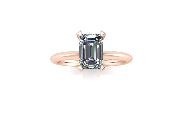 Solitaire emerald diamond Engagement ring
