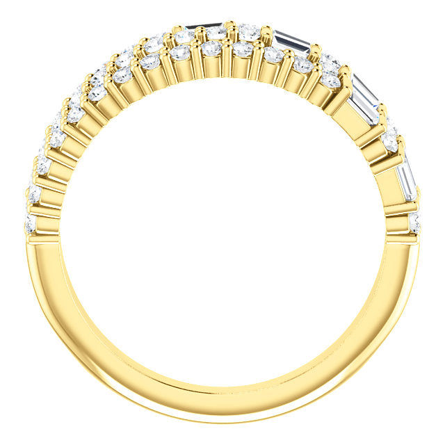 14KT gold 7/8 CTW diamond stacked ring
