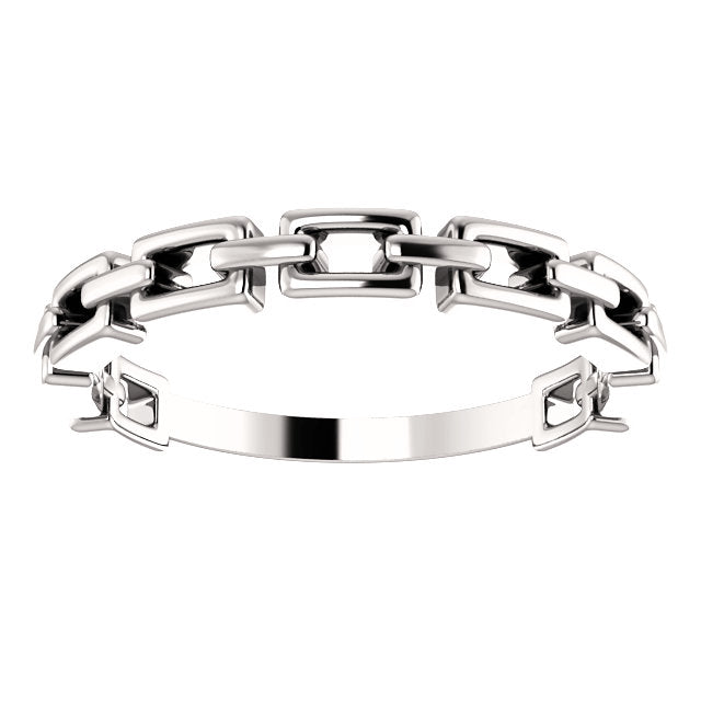 Stackable 3mm chain link ring
