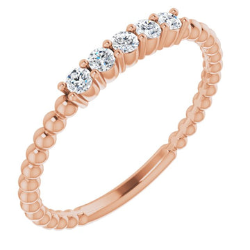 14KT 1/6 CTW Lab-Grown Diamond Stackable Ring