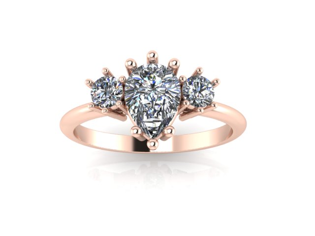 Three stone pear engagement ring