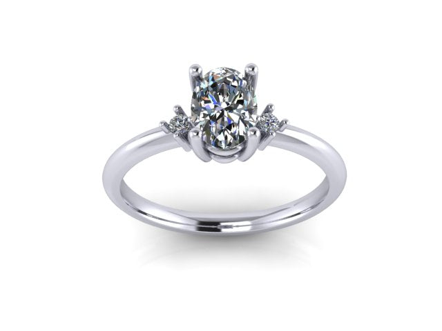 three stone oval diamond engagement ring