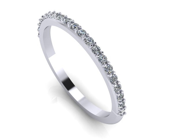 Ladies thin stackable diamond accent wedding band